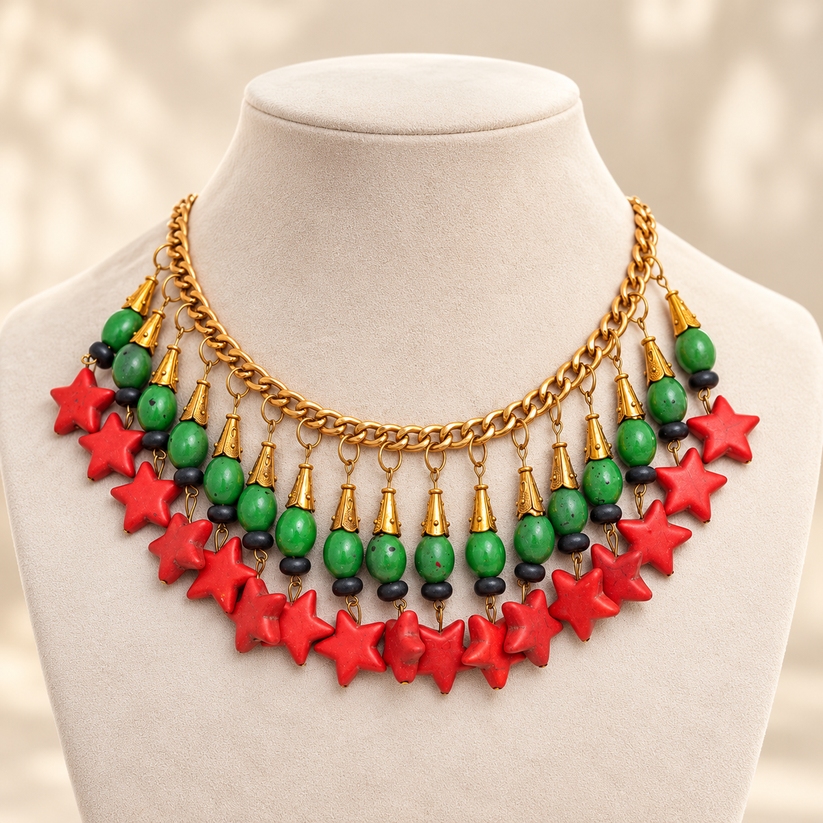 Semi Precious Gemstones Vintage Choker
