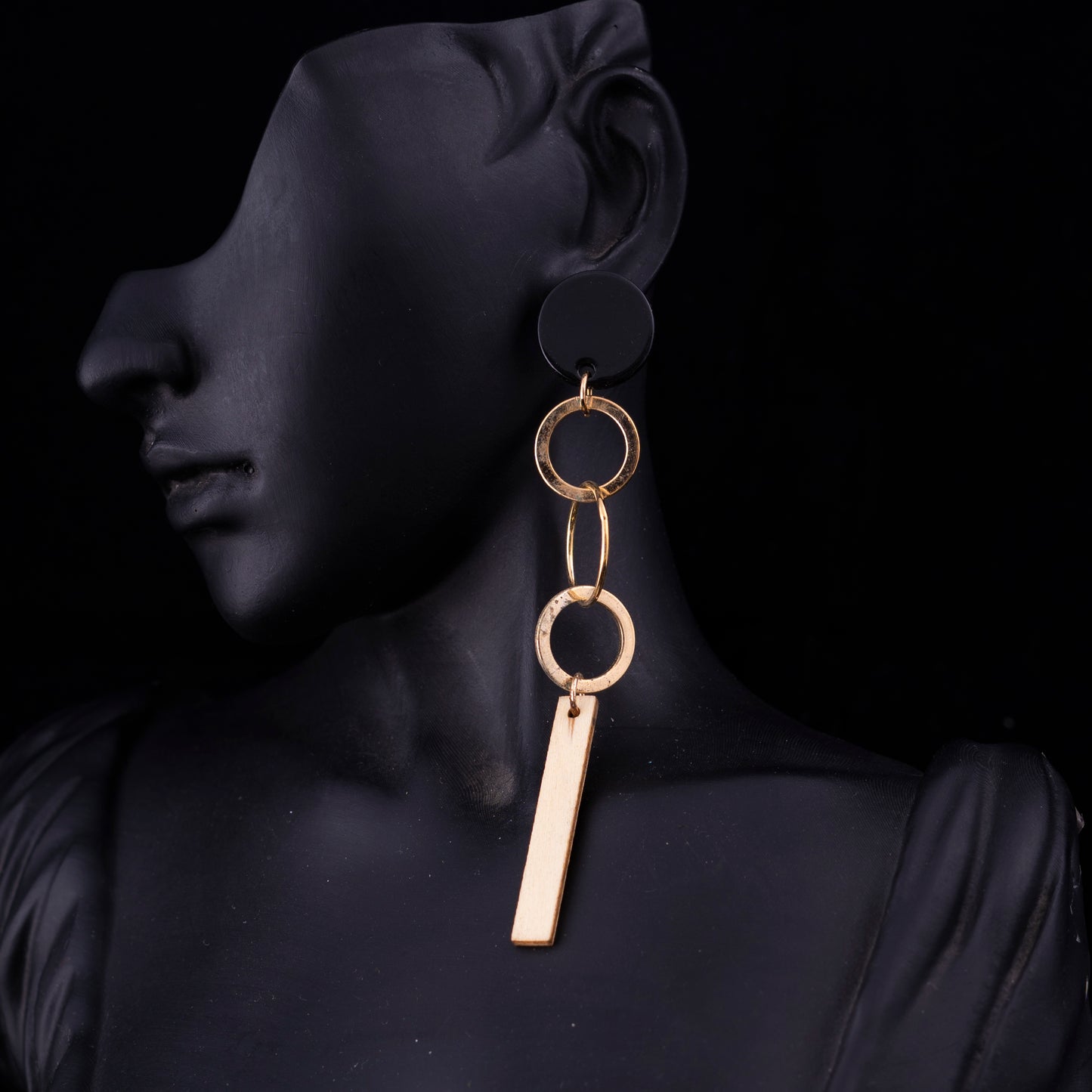 Gold n Wood Earrings
