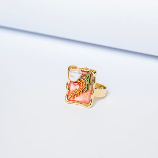 Pink n Pearl Ring (Adjustable Size)