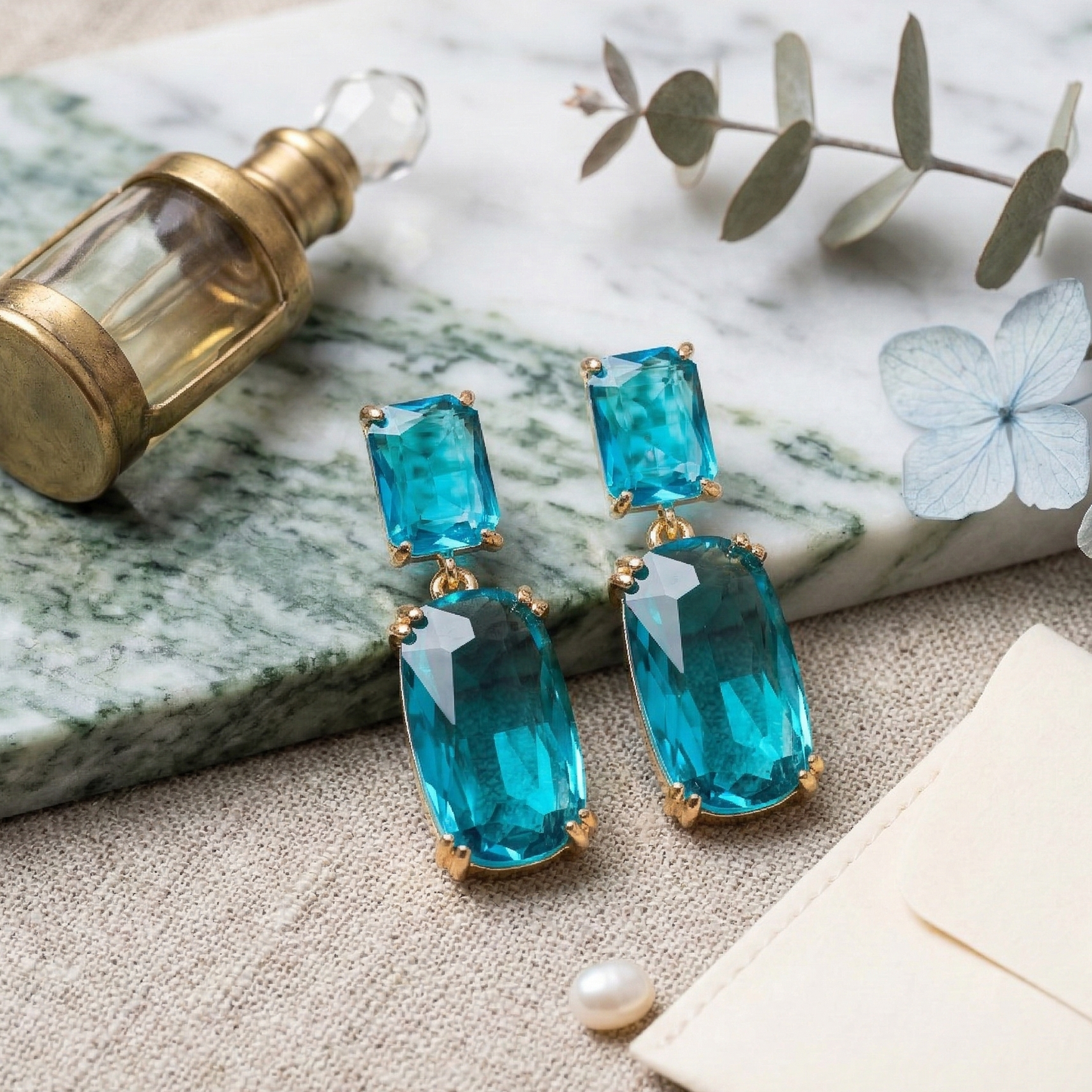 Transparent Blue Earrings