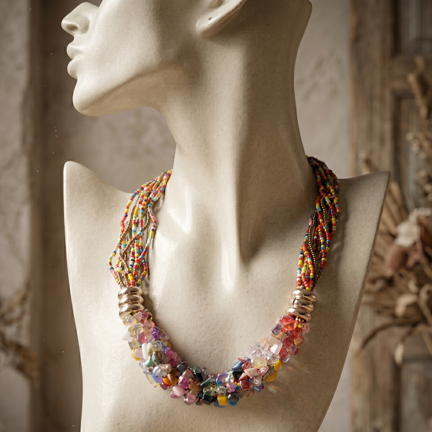 Multi Colored Stones Maala