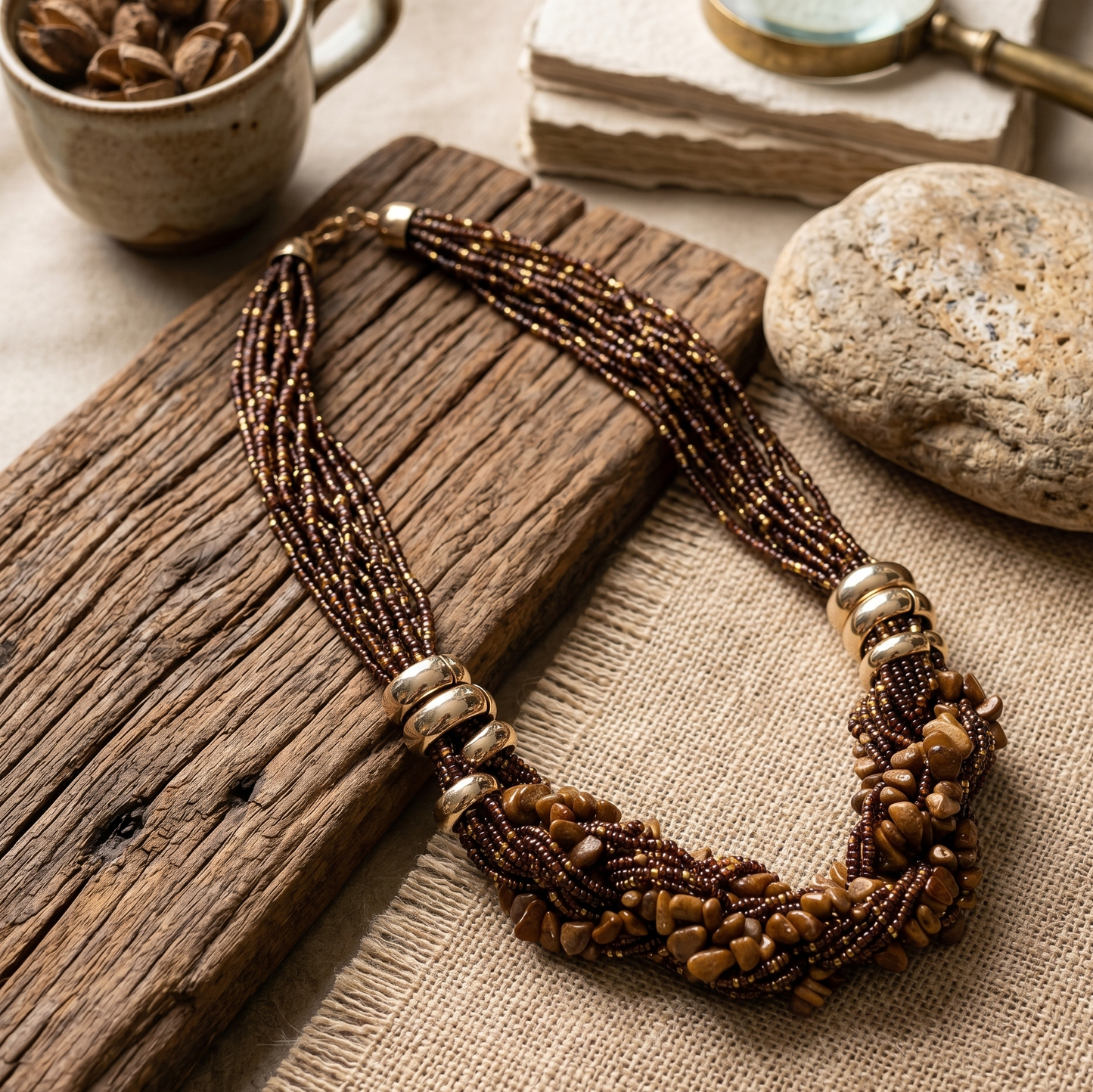 Brown Stones Maala