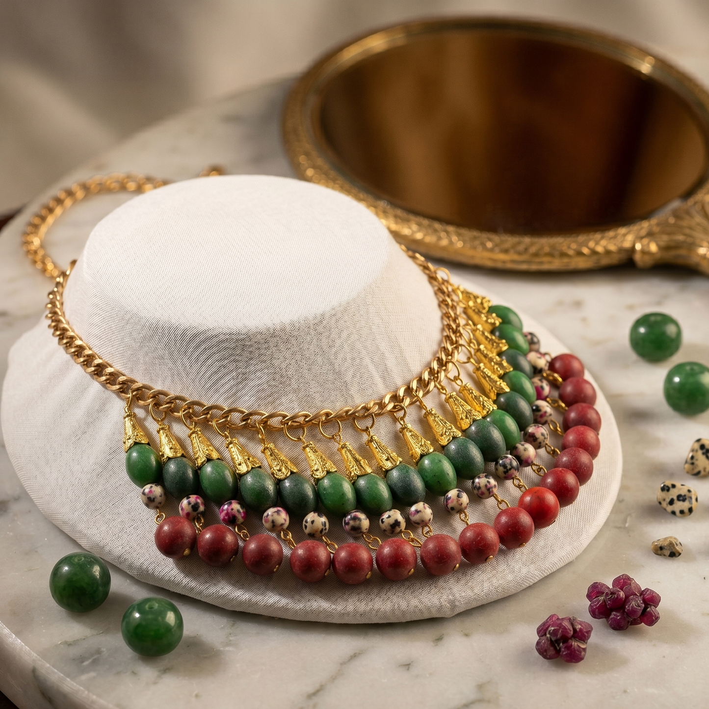 Red N Green Stones Chokar