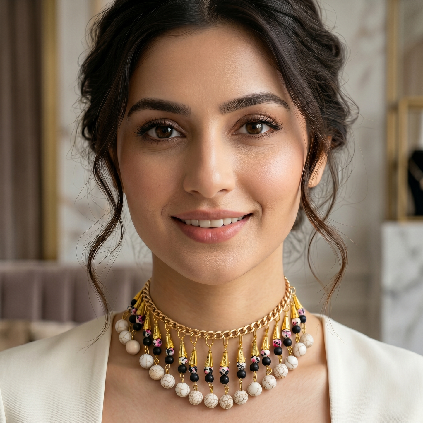 White Stones Choker