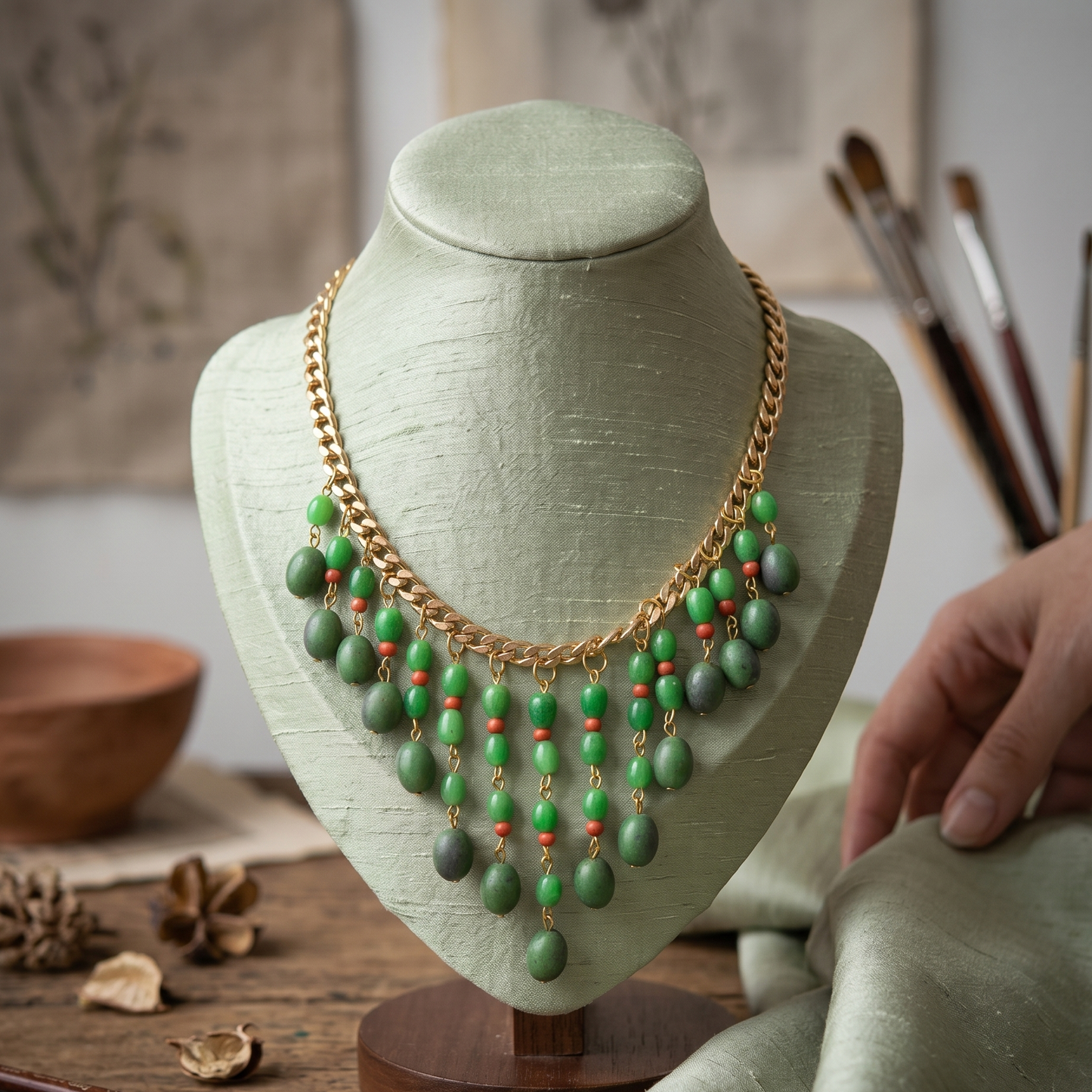 Green Stones Choker