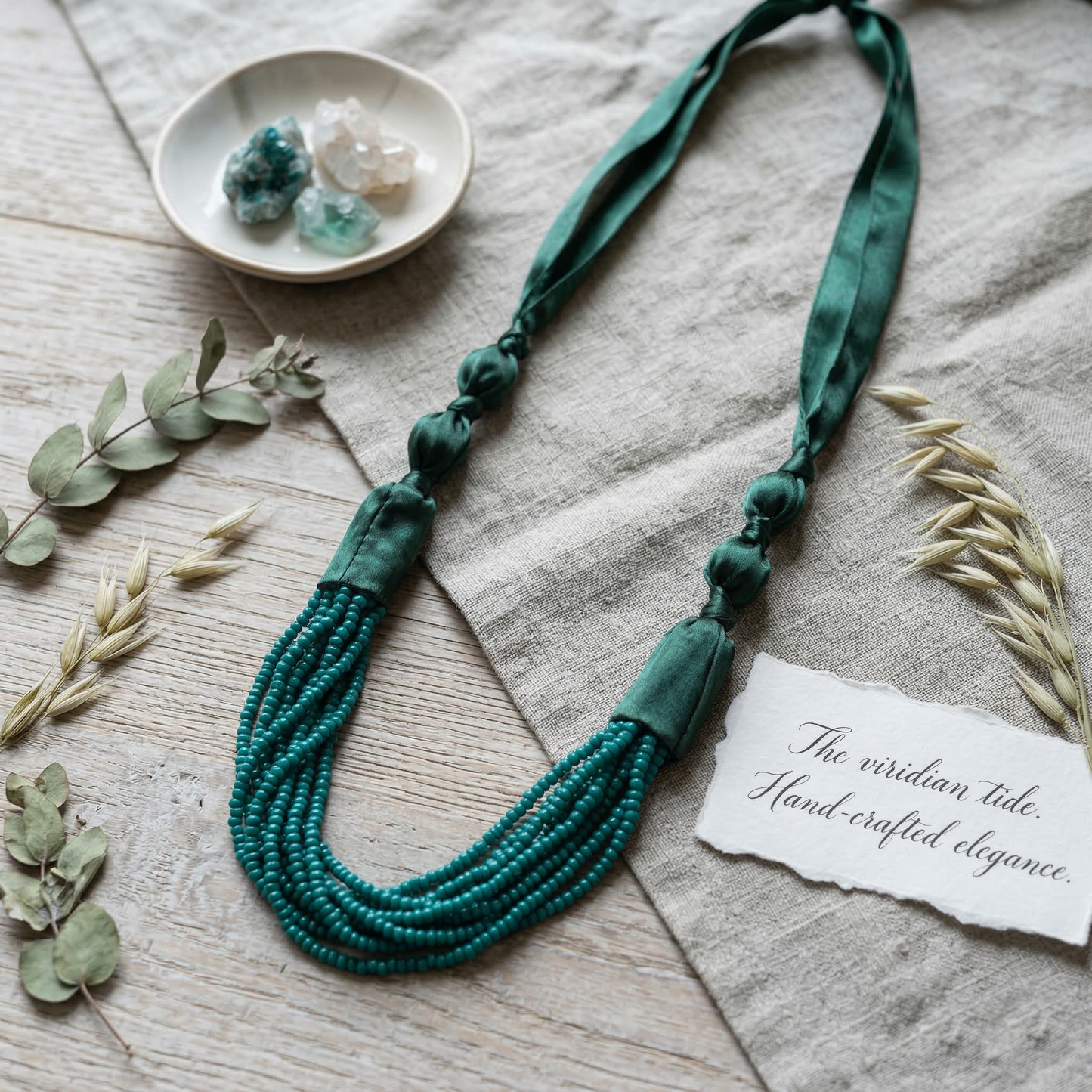 Green Beaded Maala