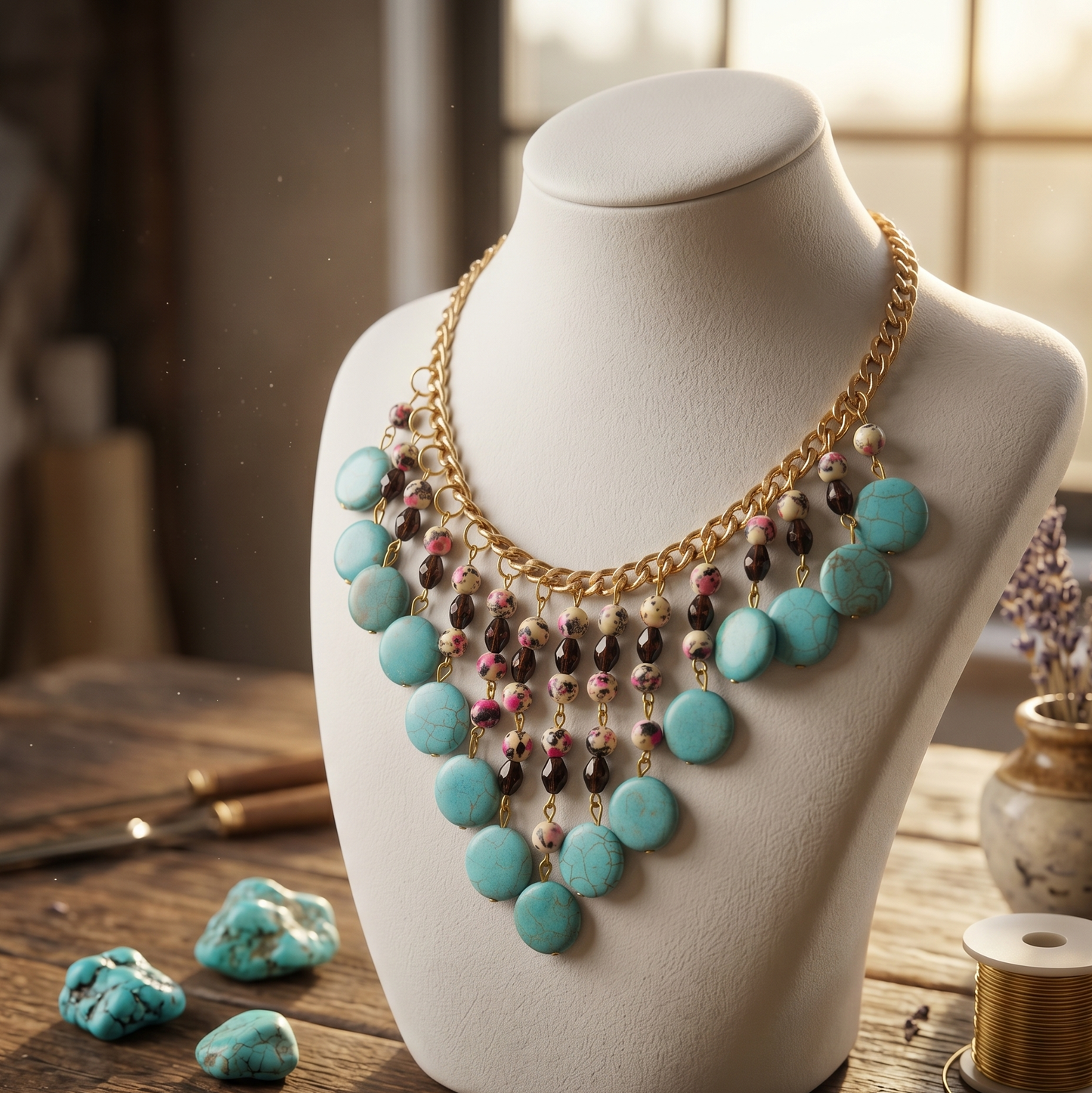 Blue n Colors Stones Choker