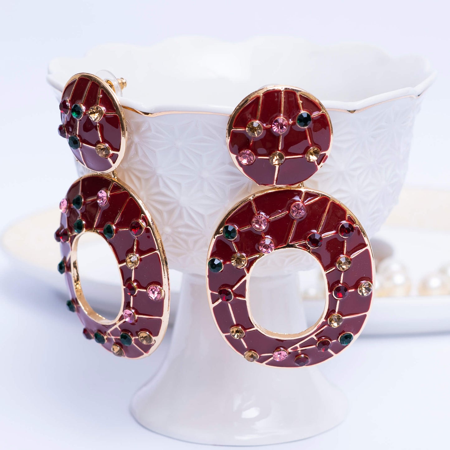 Maroon Earrings