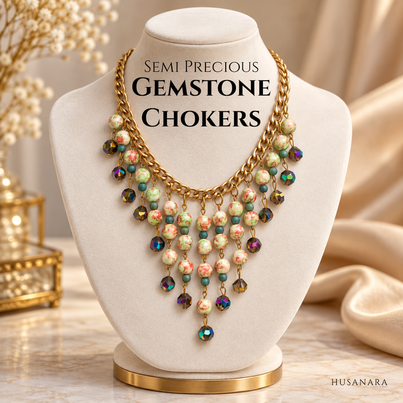 Semi Precious Vintage Gemstone Chokers