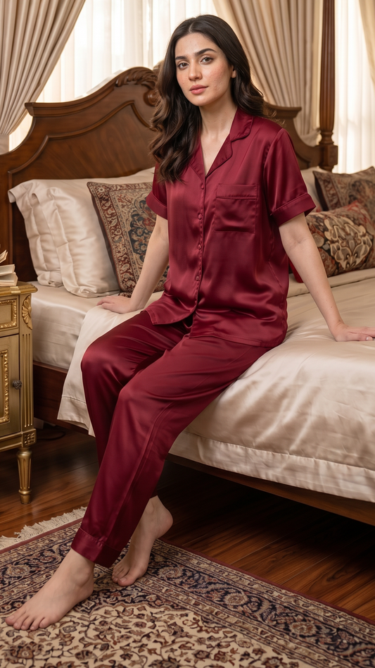 The Red Silk Loungwear