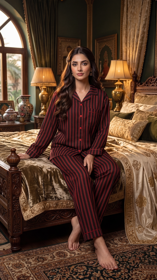 Maroon N Black Stripes