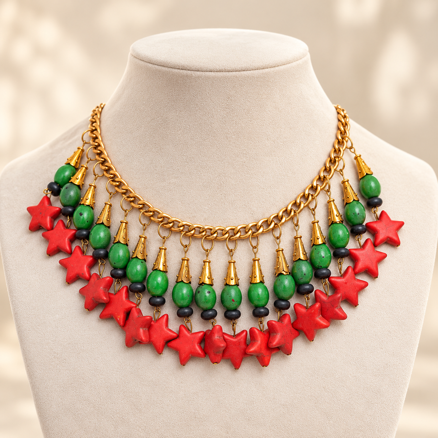 Semi Precious Gemstones Vintage Choker