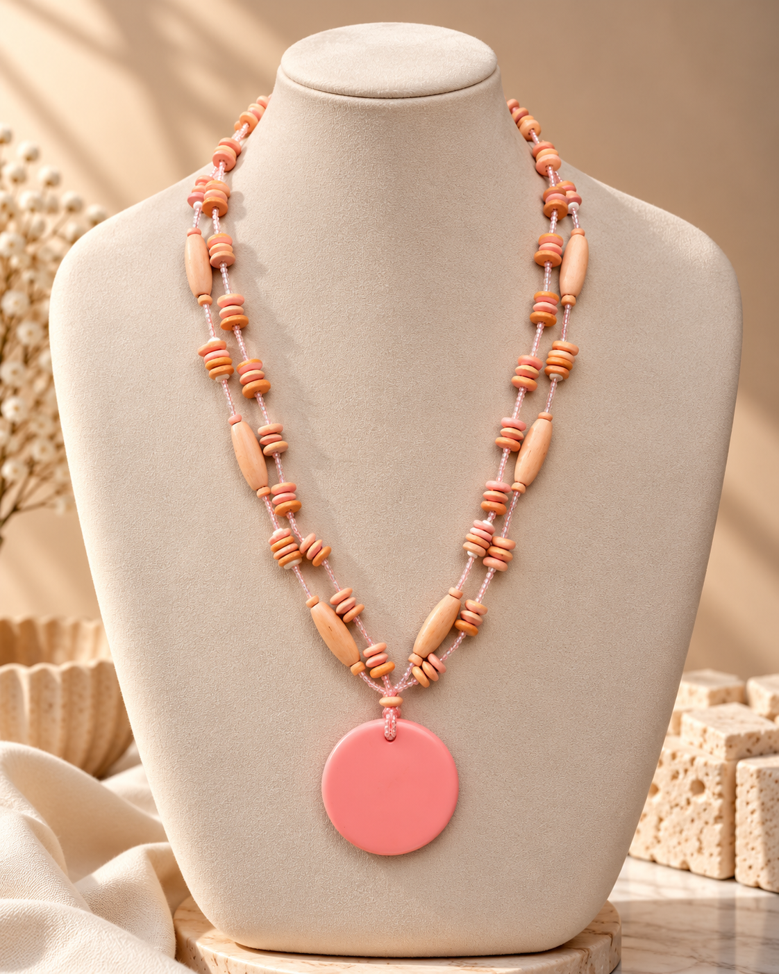 Pink n Wood Maala
