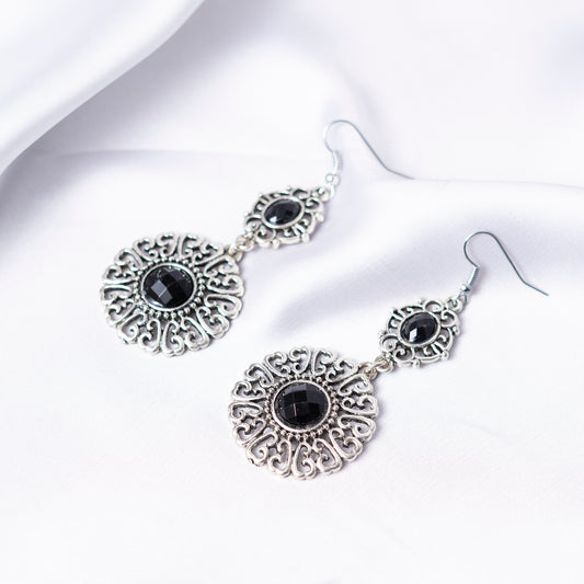 Black n Silver Earrings