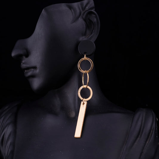 Gold n Wood Earrings