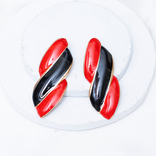 Red N Black Earrings