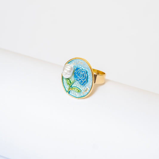 Blue Flower Ring