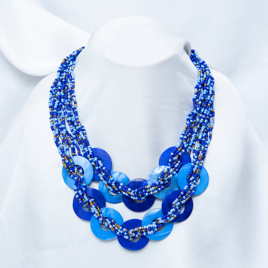 Blue Layered Maala