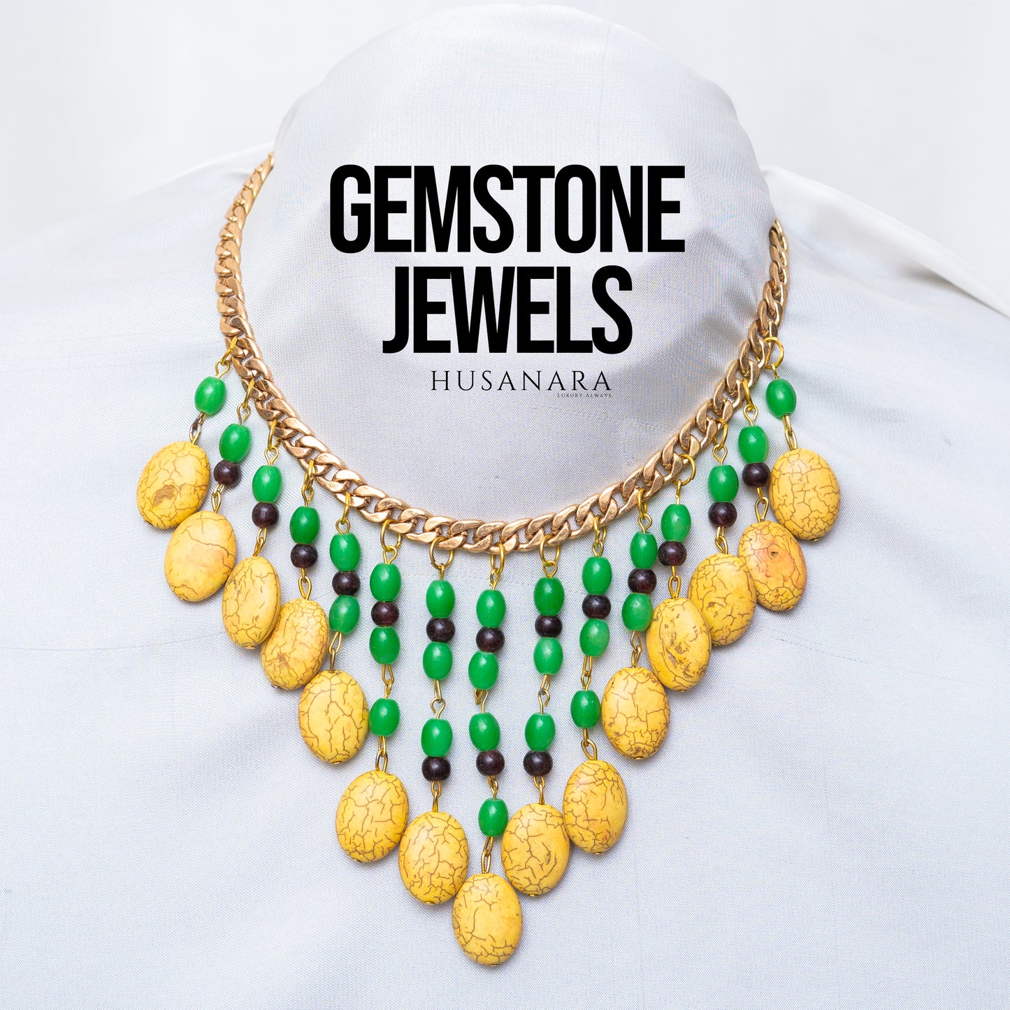 Yellow N Green Strones Choker