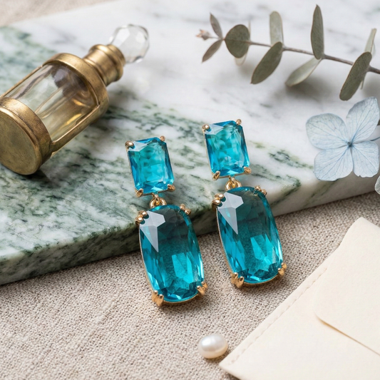 Transparent Blue Earrings