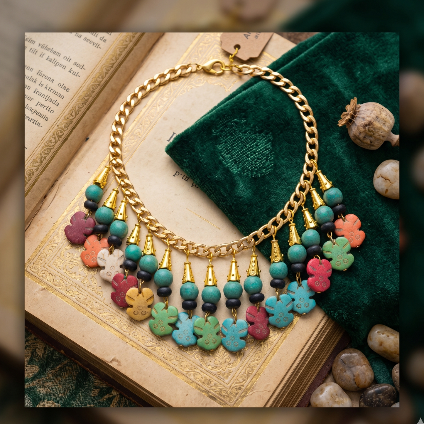 Multi Colored Stones Maala