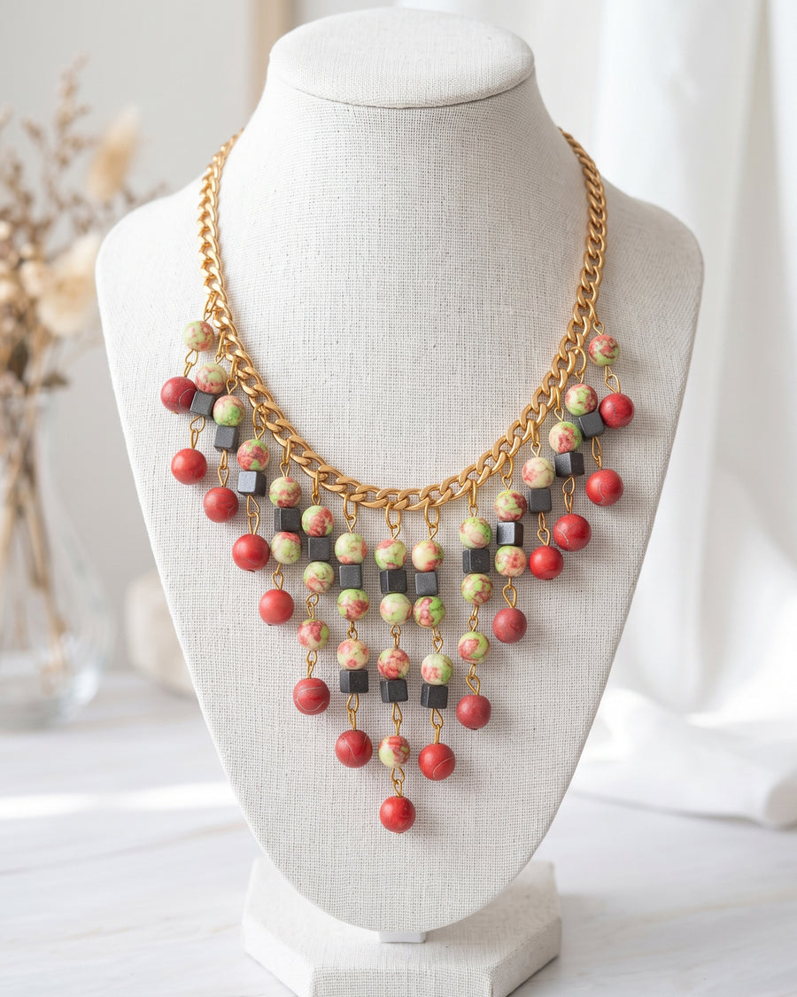 Red N Colors Vintage Gemstones Choker