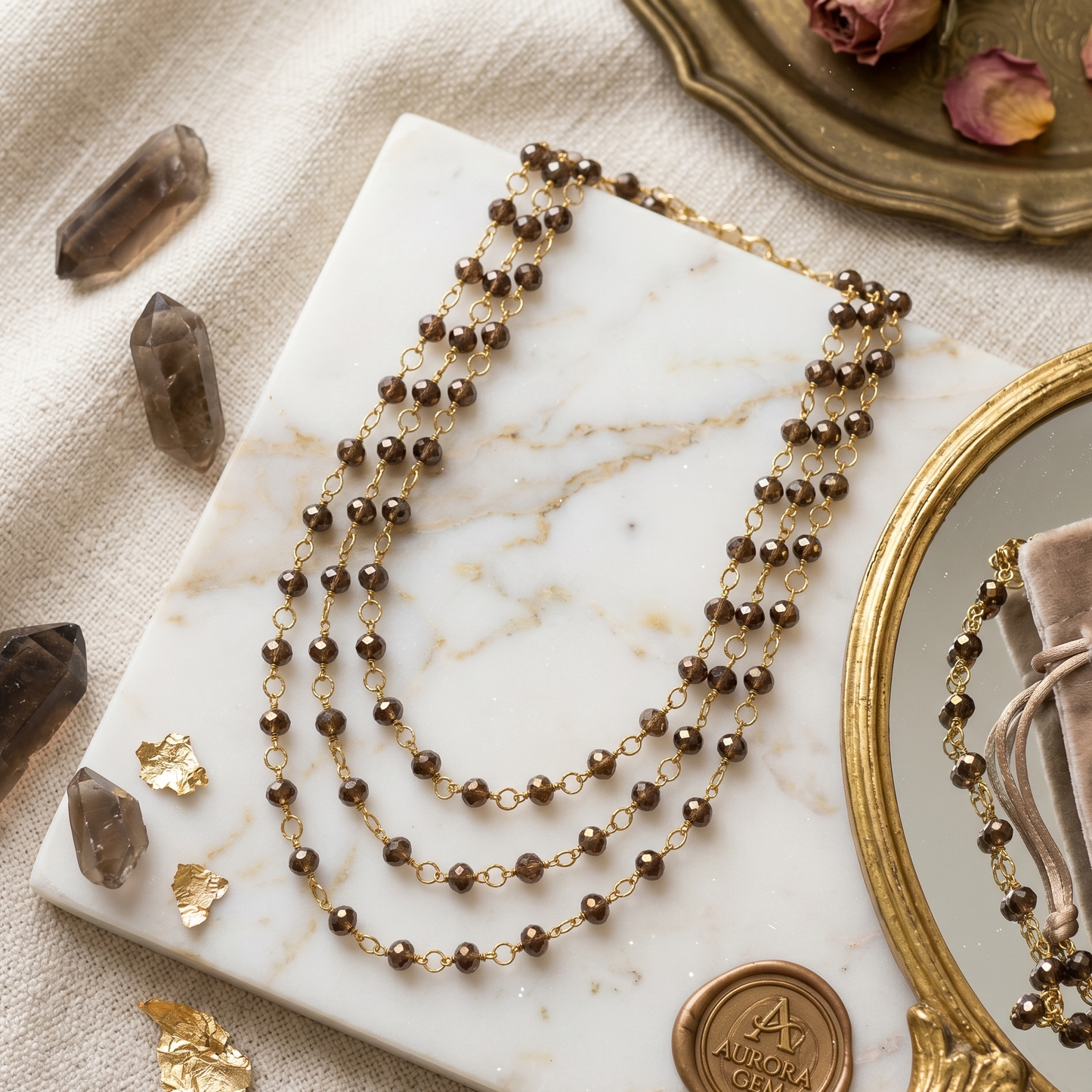Multi Stones Layered Necklace