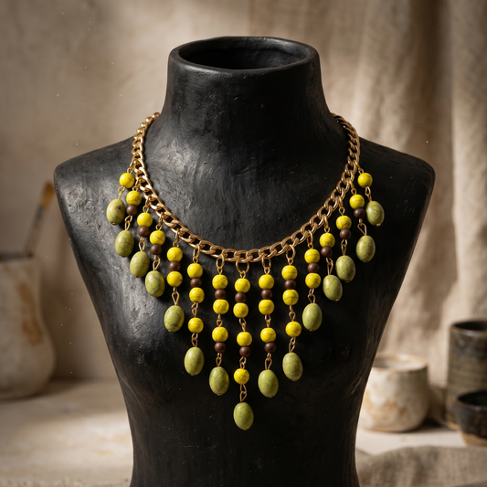 Yellow n Green Stones Choker