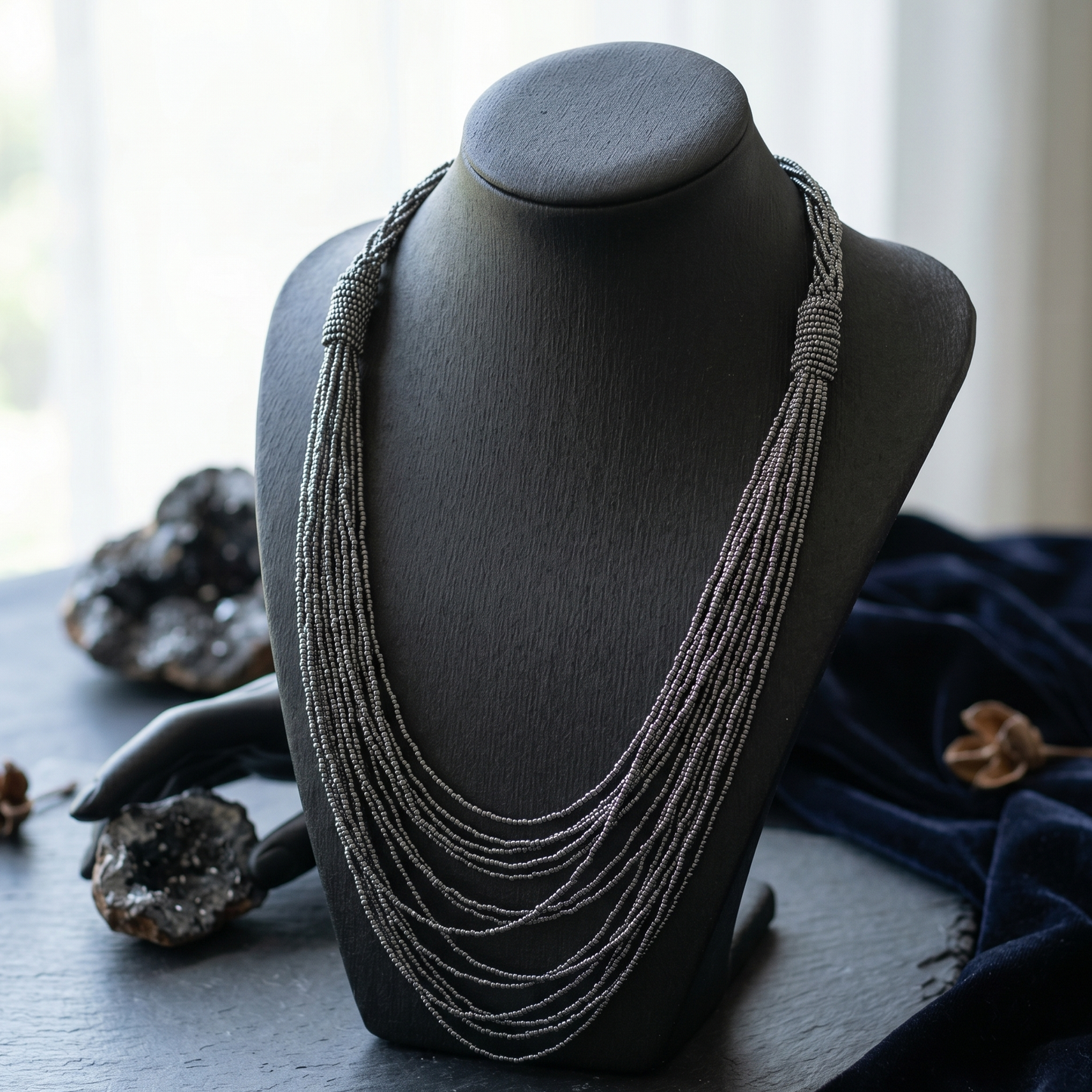 Silver Beads Maala