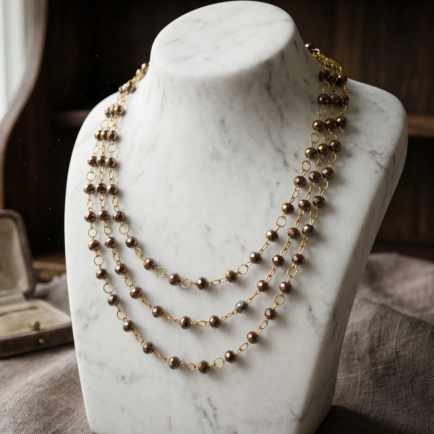 Multi Stones Layered Necklace