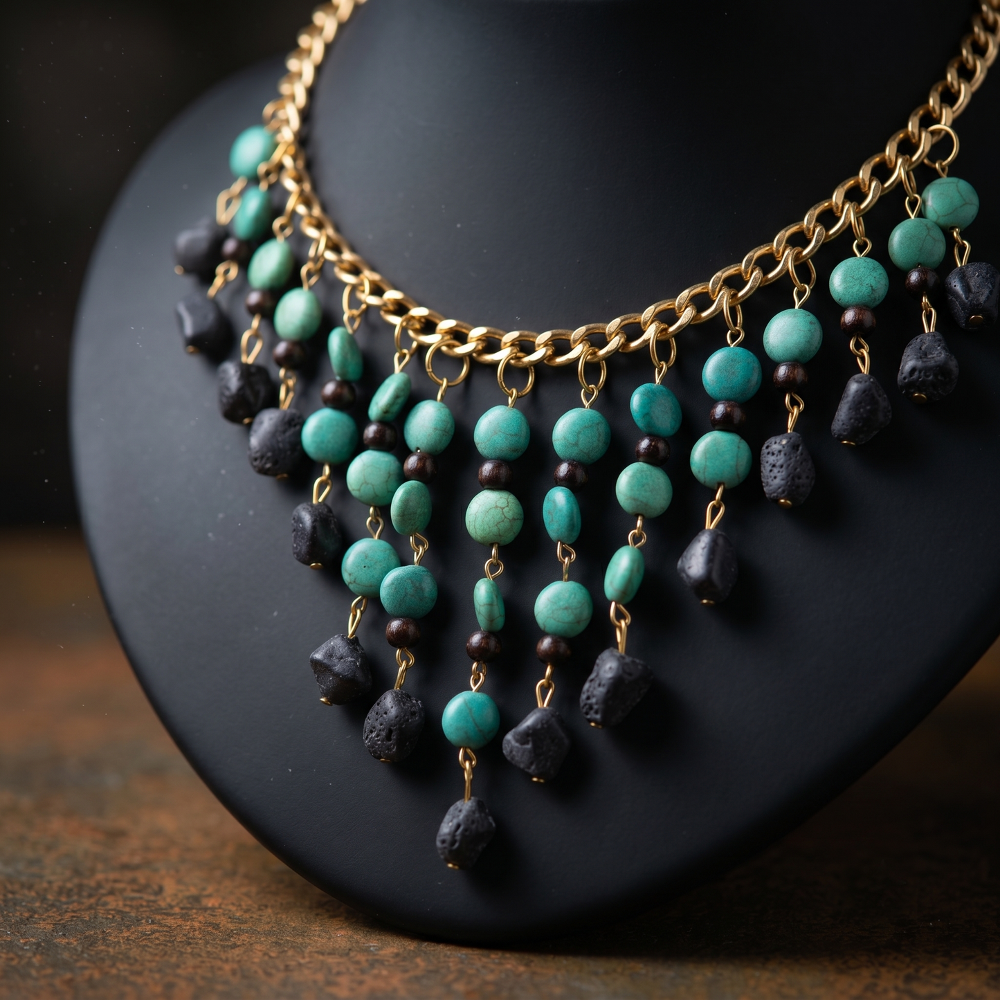 Blue n Black Stones Choker