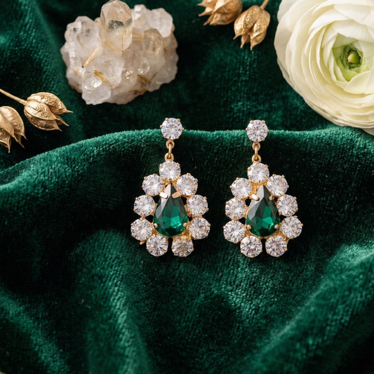 Green Crystal Earring