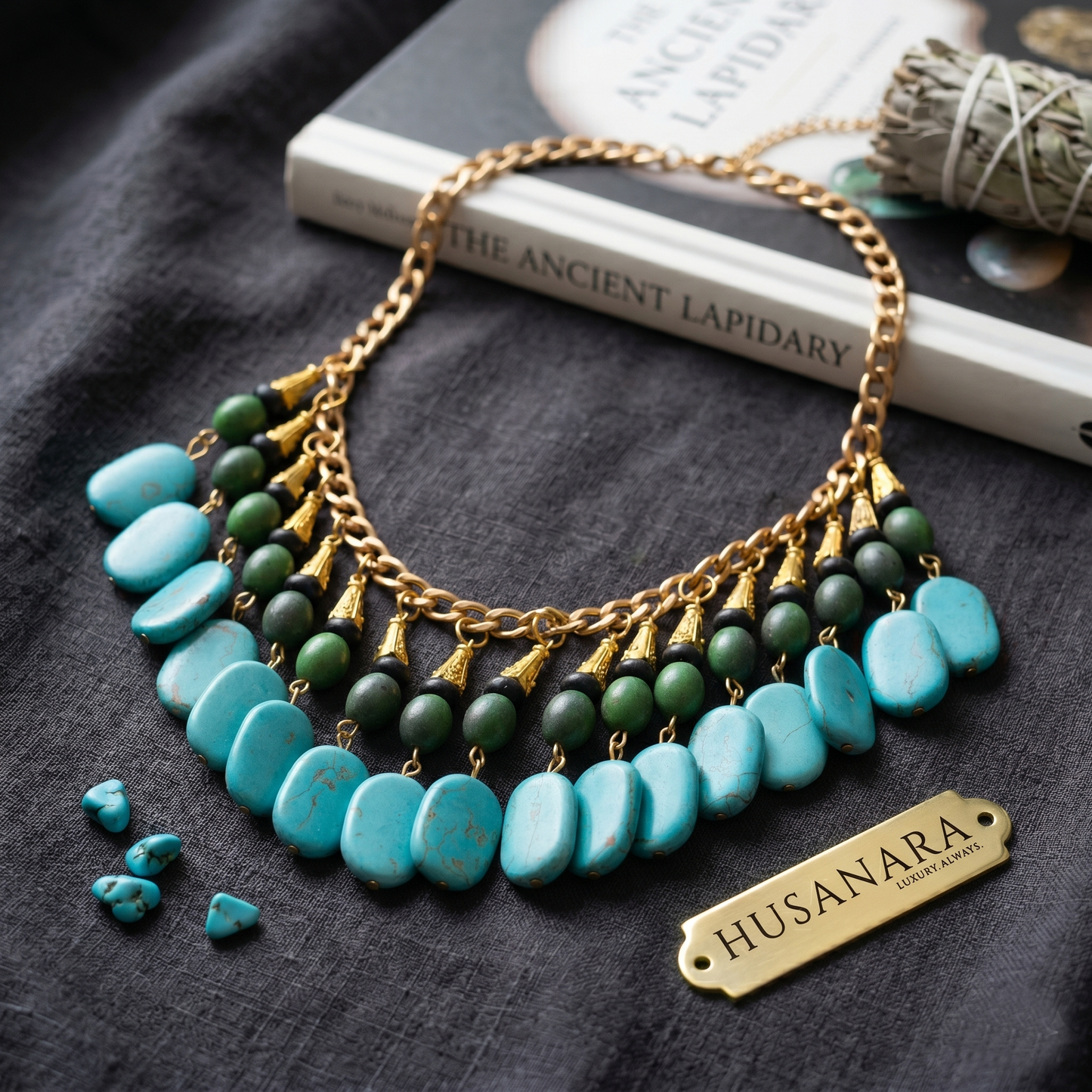 Blue n Green Stones Choker