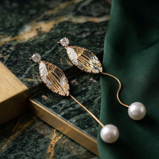 Crystal n Pearl Earring