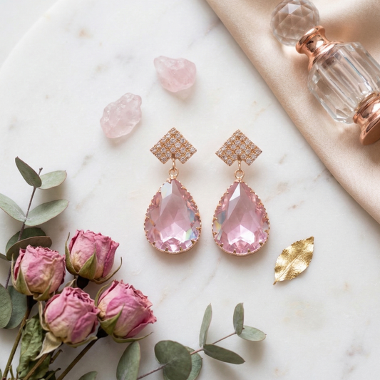 Transparent pink Earrings