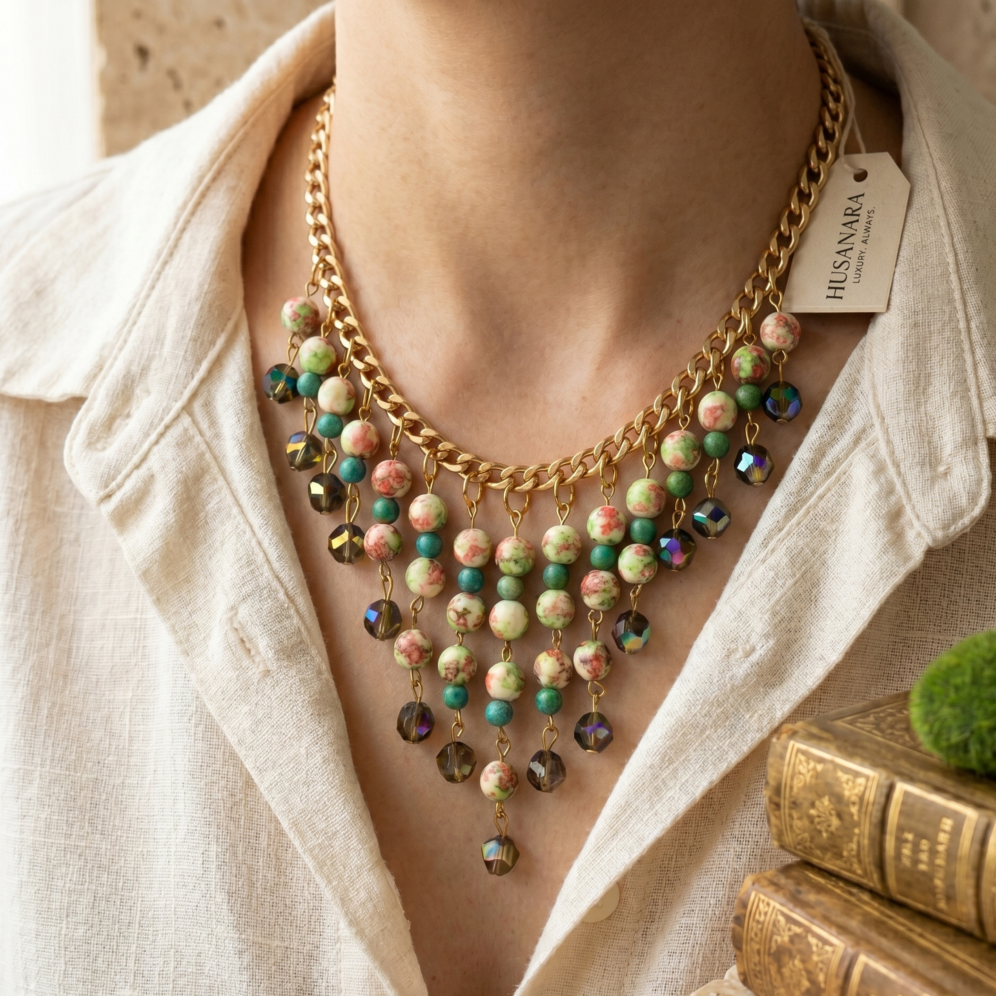 Multi Colored Stones Choker