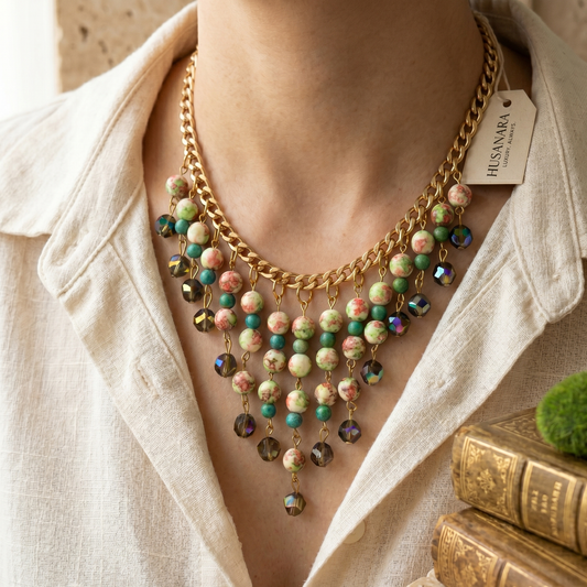 Multi Colored Stones Choker