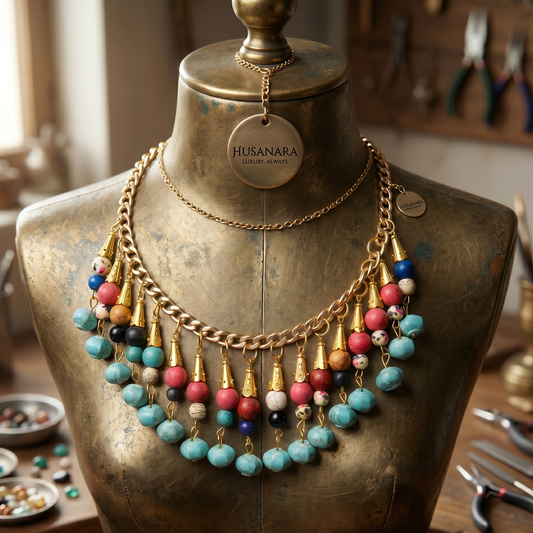 Multi Colored Stones Choker