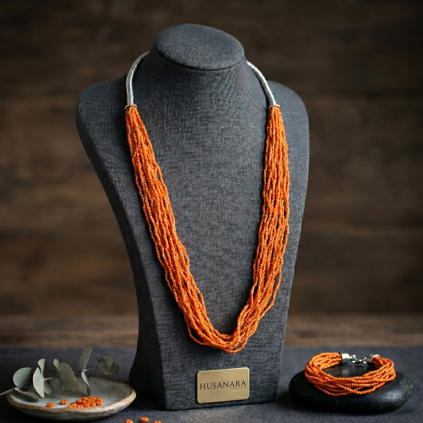Orange Beads Maala