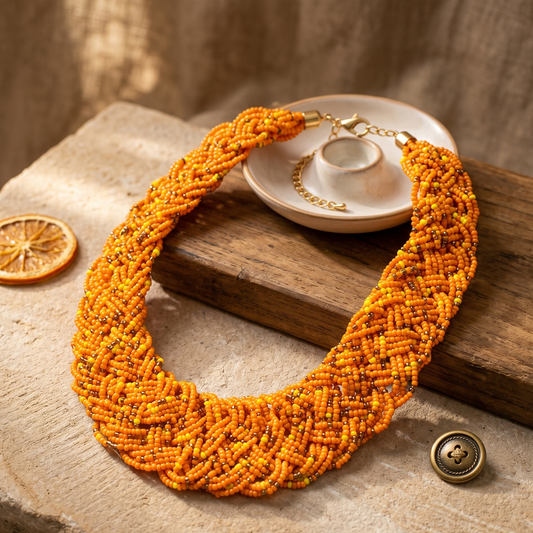 Orange Beads Neckwear