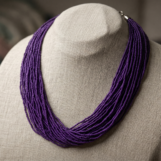 Dark Purple Beads Neckwear
