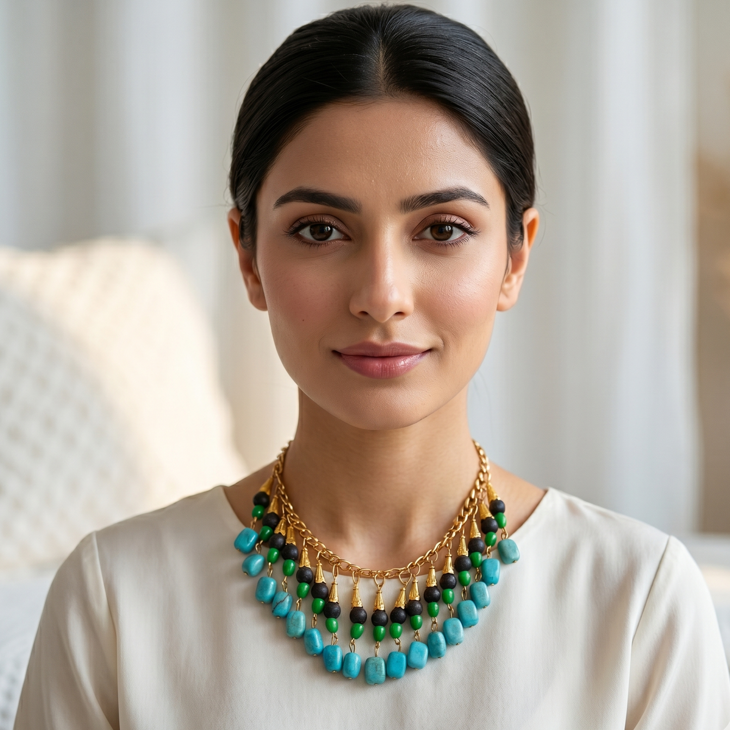 Blue n Green Stones Choker