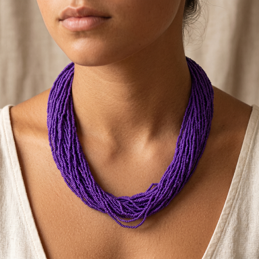 Purple Maala Set (Earrings Included)