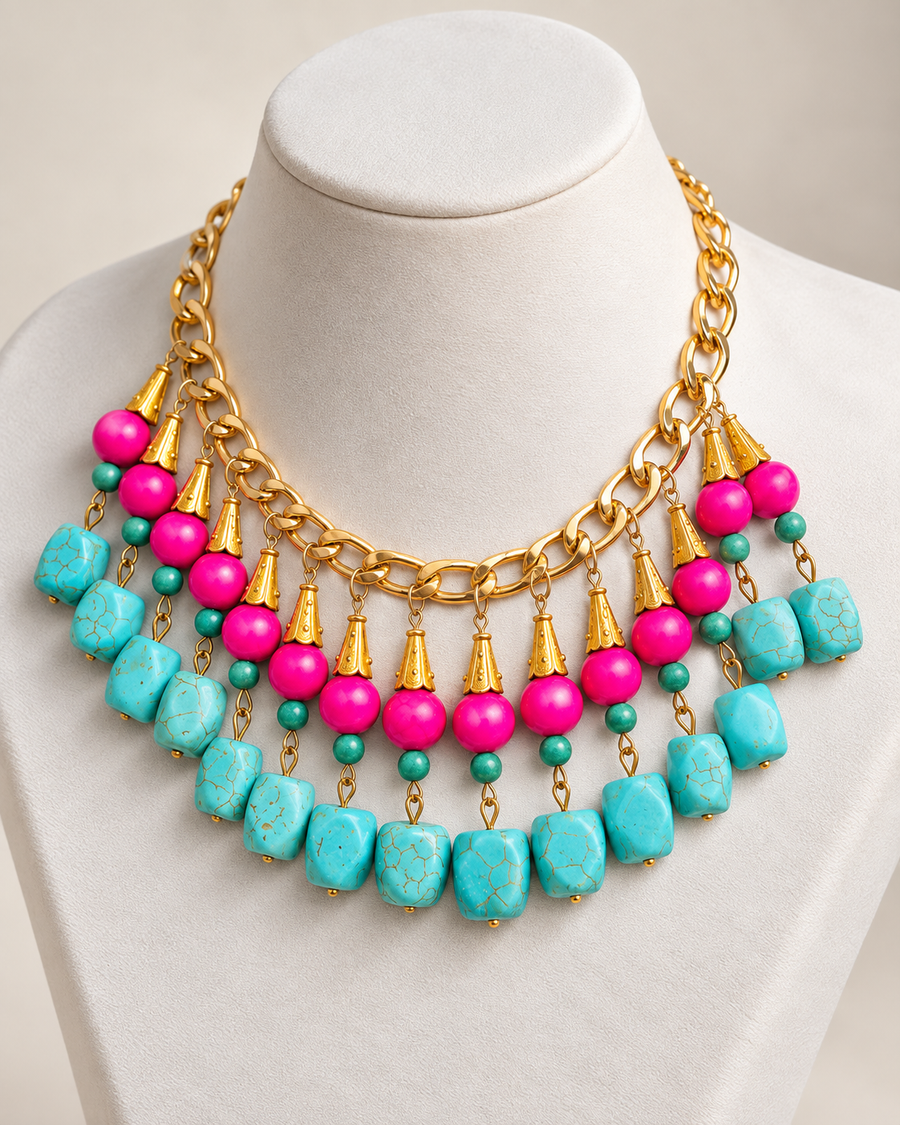 Semi Precious Stones Vintage Choker