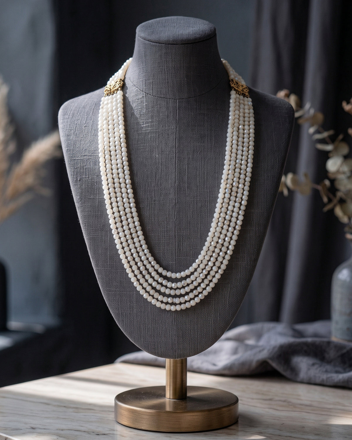 White Layered Maala
