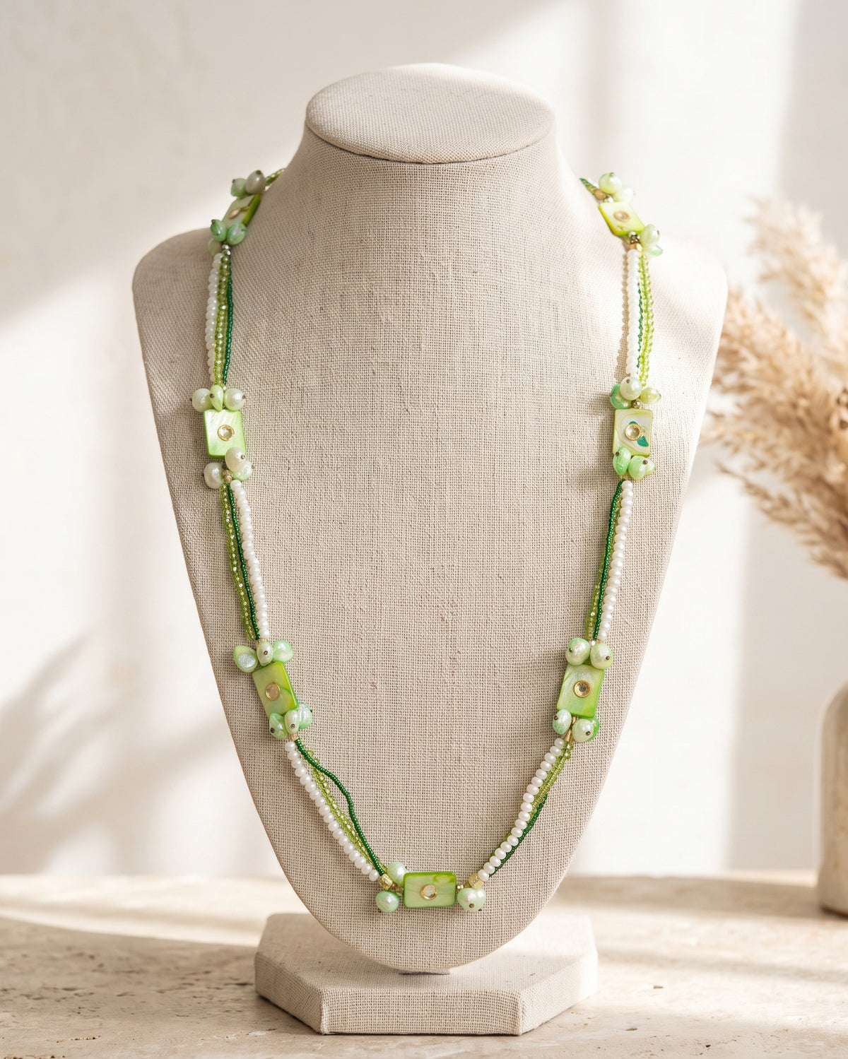 Green N Pearls Maala