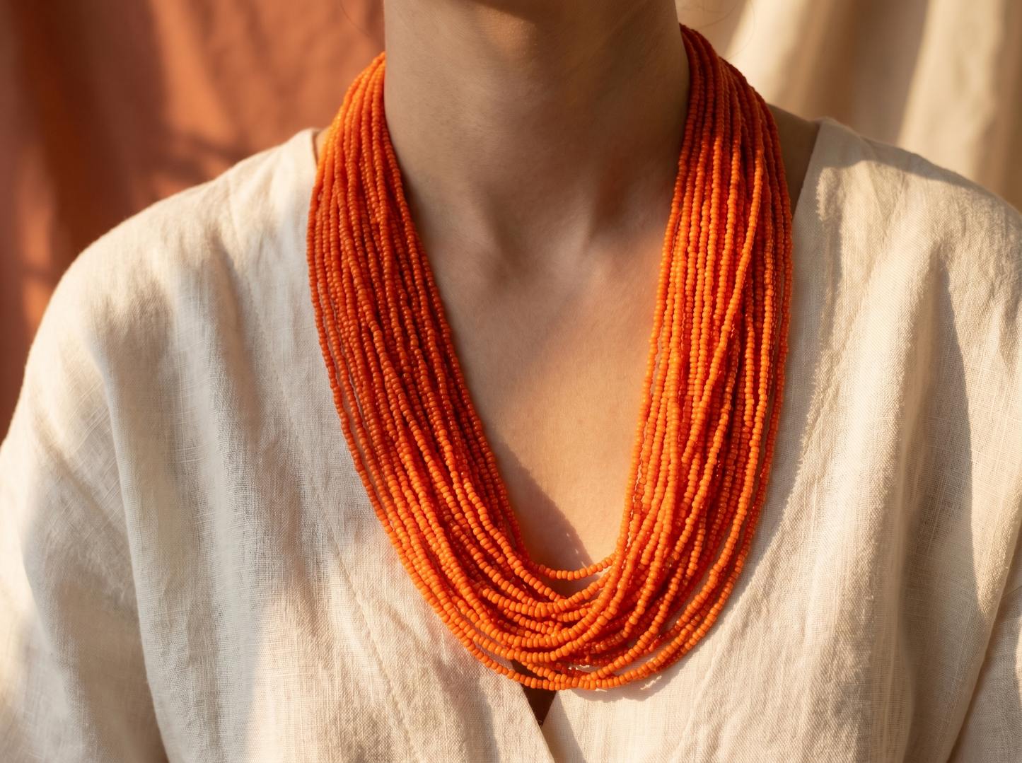 Orange Beads Maala