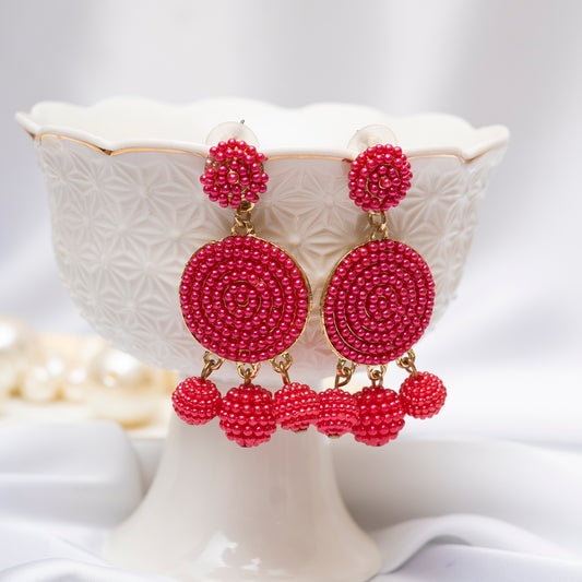 Pink Pearls Earrings
