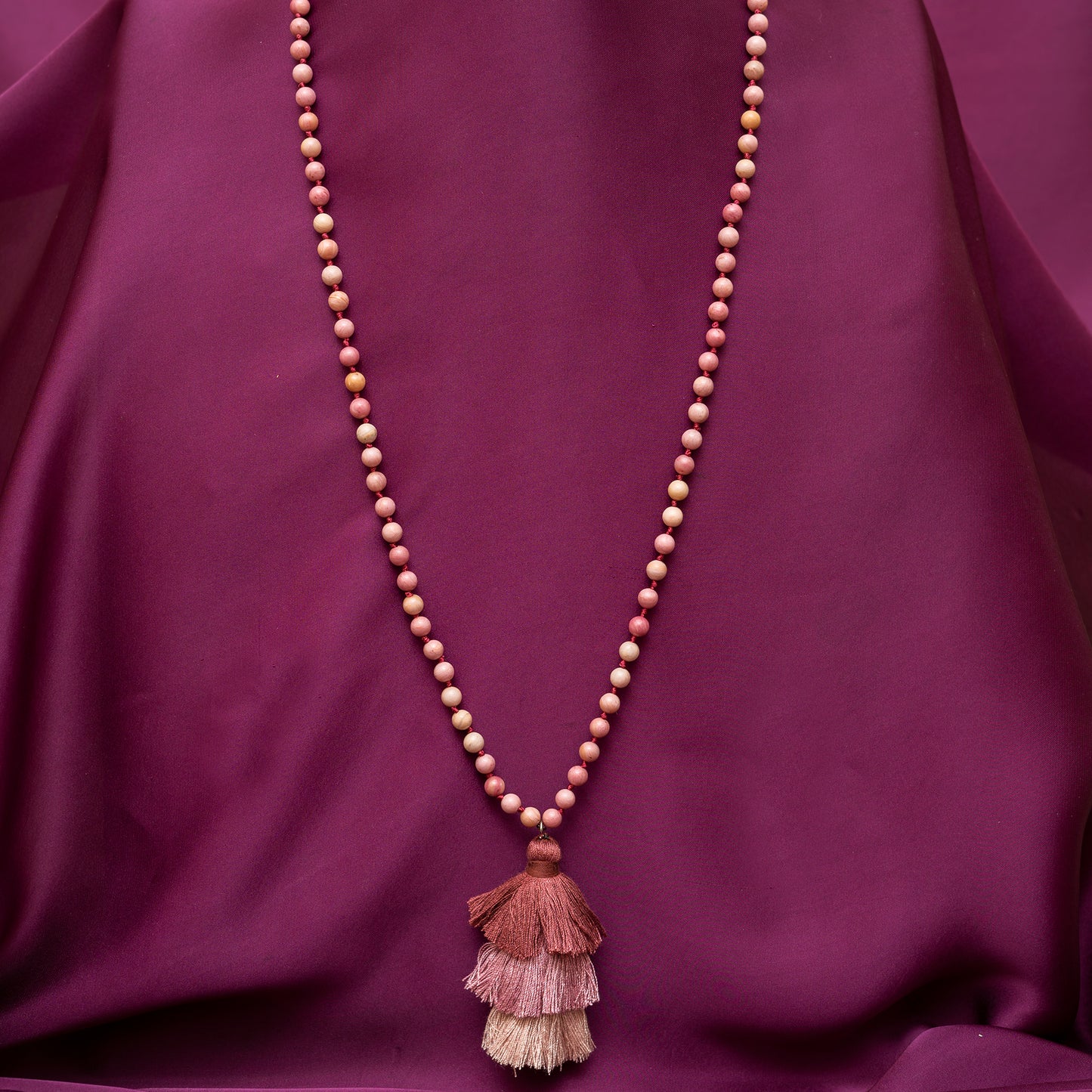 Pink Marble Beads Maala