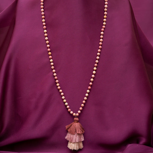 Pink Marble Beads Maala